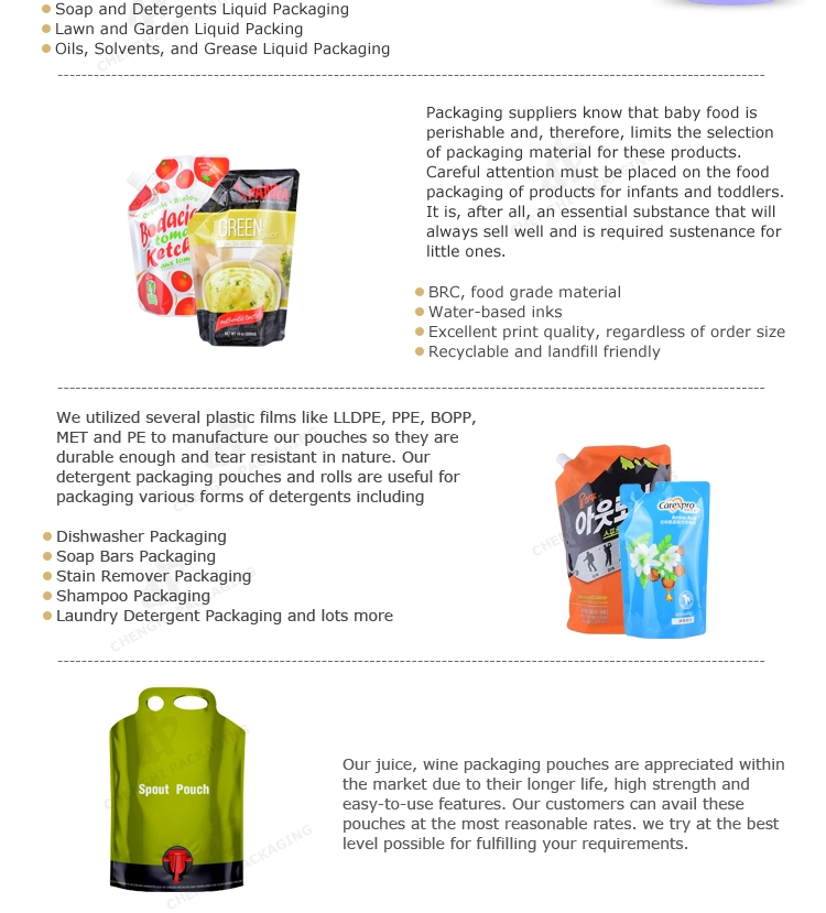 Stand up Spout Pouch Aluminum Foil Resealable Sachet Zipper Bag Season Powder Bags Baby Food Bags
