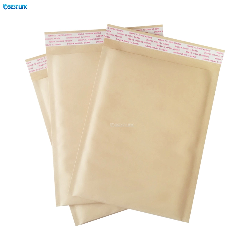 Custom Logo Brown Paper Self-Seal Shipping Mailing Bags Biodegradable Express Mailer Kraft Bubble Bags