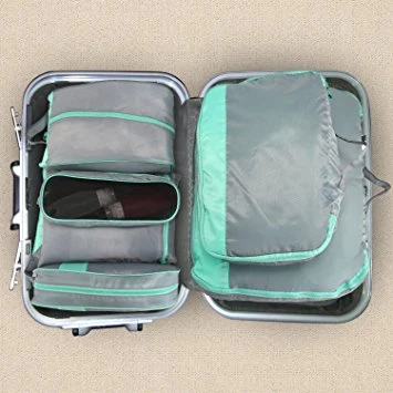 7 Set Waterproof Packing Cubes Travel Luggage Organisers Suitcase Storage Bags