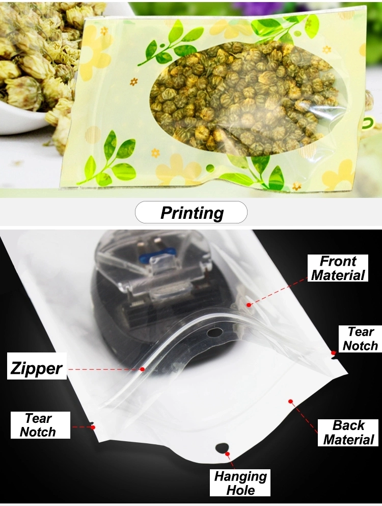 Three Side Seal OPP Aluminum Foil Plastic Zipper Locked Food Bag, Snack, Chips Bag