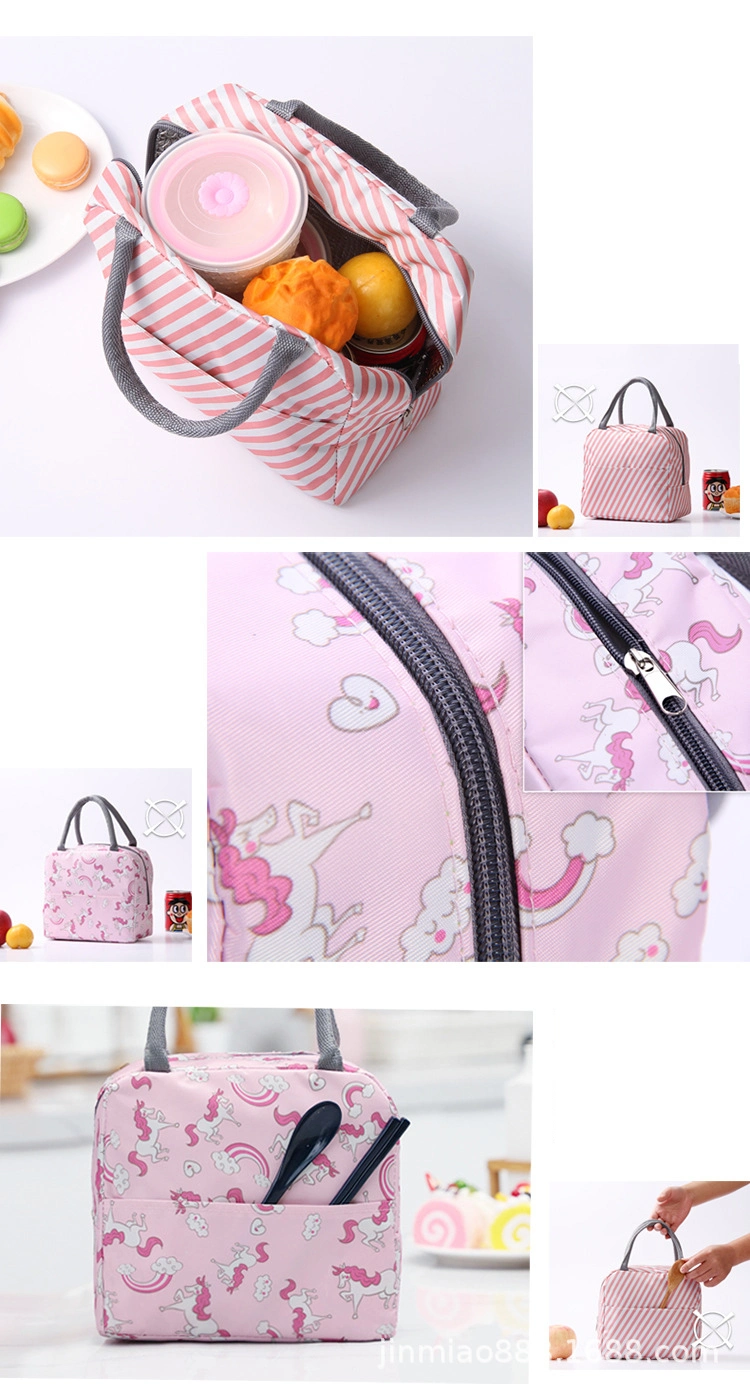 Customize Logo Wholesale Polyester Cooler Bag Lunch Bag with Handle