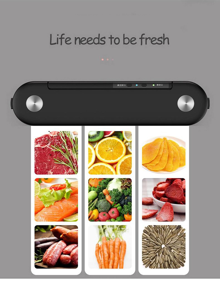 Portable Household Food Meat Fruits Automatic Vacuum Bag Food Sealer Machine Packing
