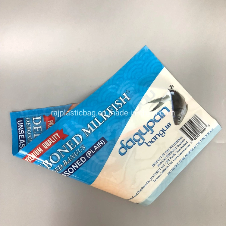 Custom Printed 3 Side Seal Food Grade PE Laminated Plastic Vacuum Packaging Bags for Frozen Food