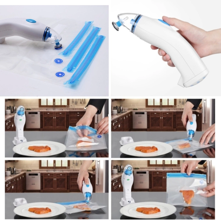 Handheld Vacuum Sealer with Ziplock Bags for Food Storage and Sous Vide