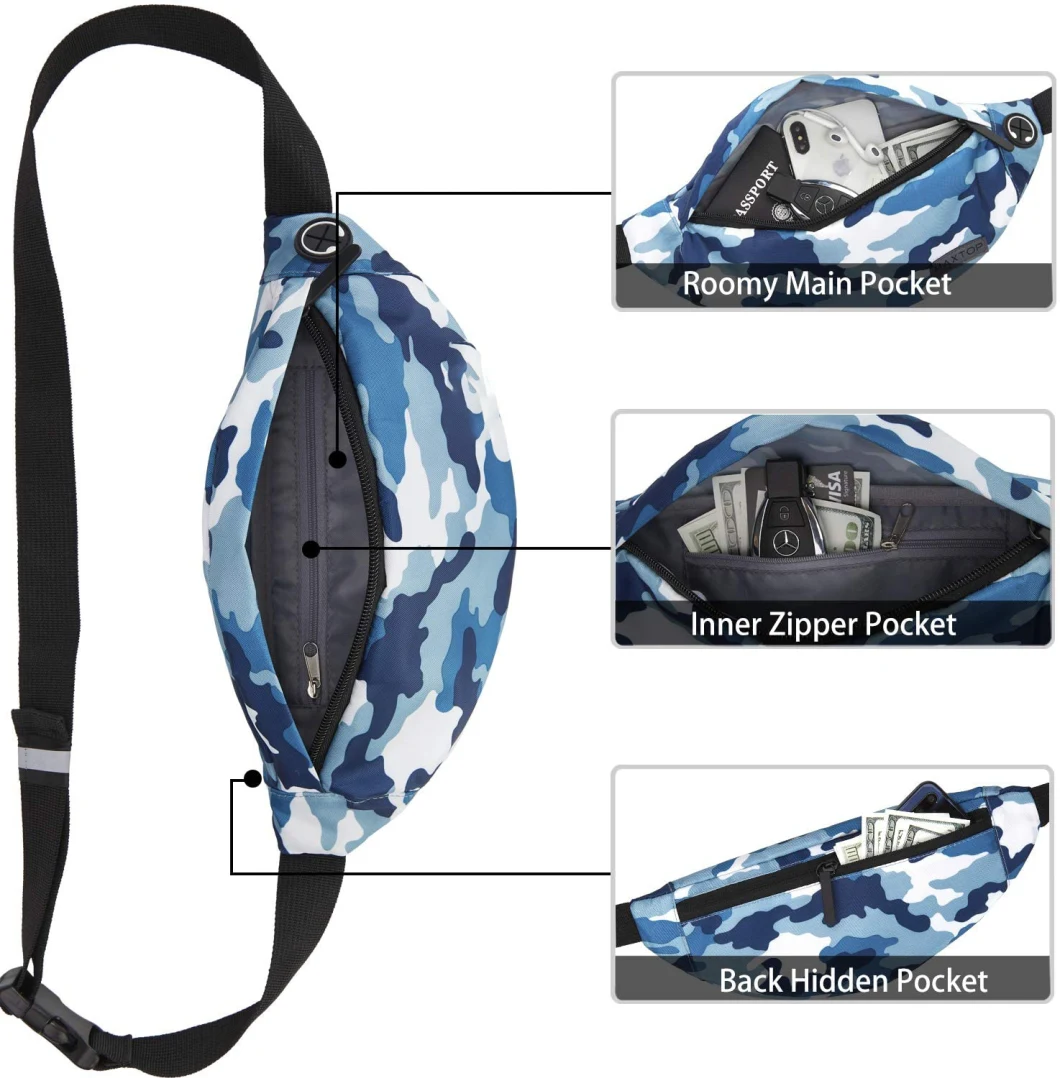Fanny Pack Bag for Men Women - Waist Bag Pack - Lightweight Belt Bag for Travel Sports Hiking