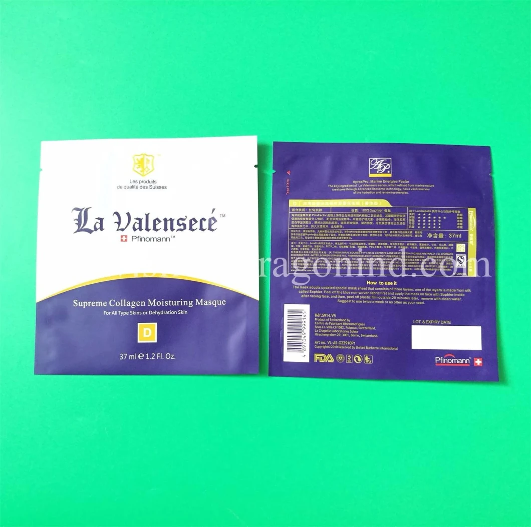 Aluminium Vacuum Bags for Facial Mask Packing Cosmetic Package Bag