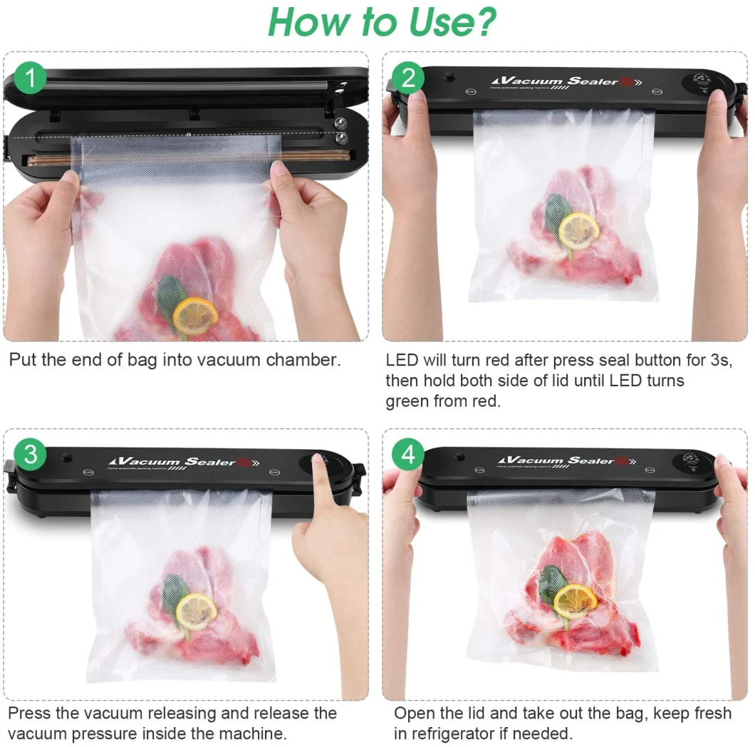 Handheld Vacuum Sealer with Free Vacuum Bags for Food Packaging