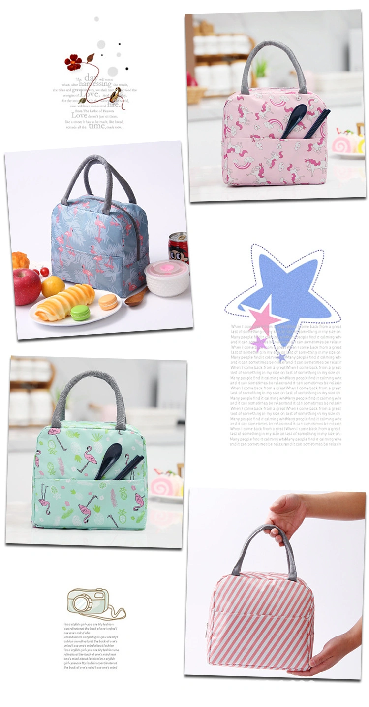 Customize Logo Wholesale Polyester Cooler Bag Lunch Bag with Handle