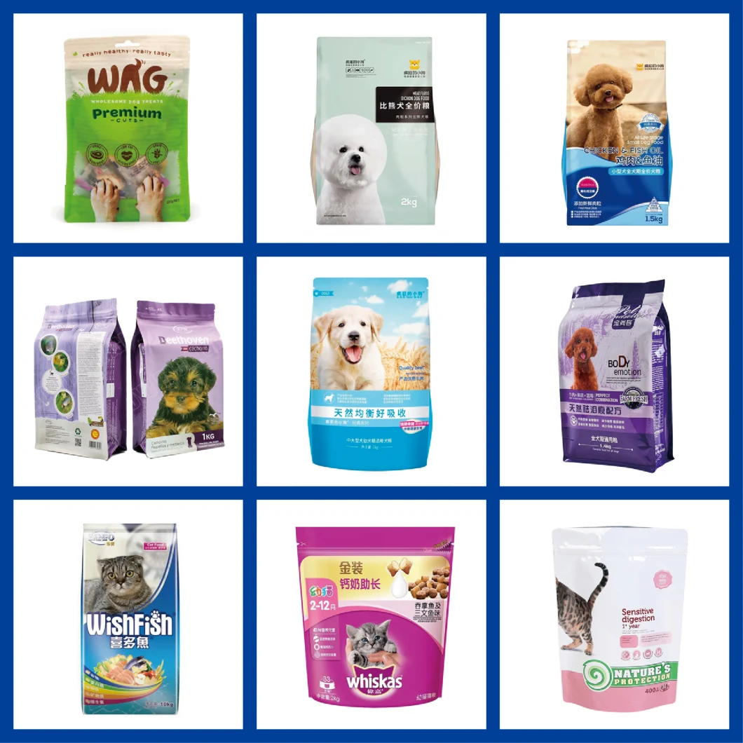 Custom Cat Food Bags, Dog Food Bags, Aluminum-Plated Bags, Self-Standing Zippers, Food-Grade Materials