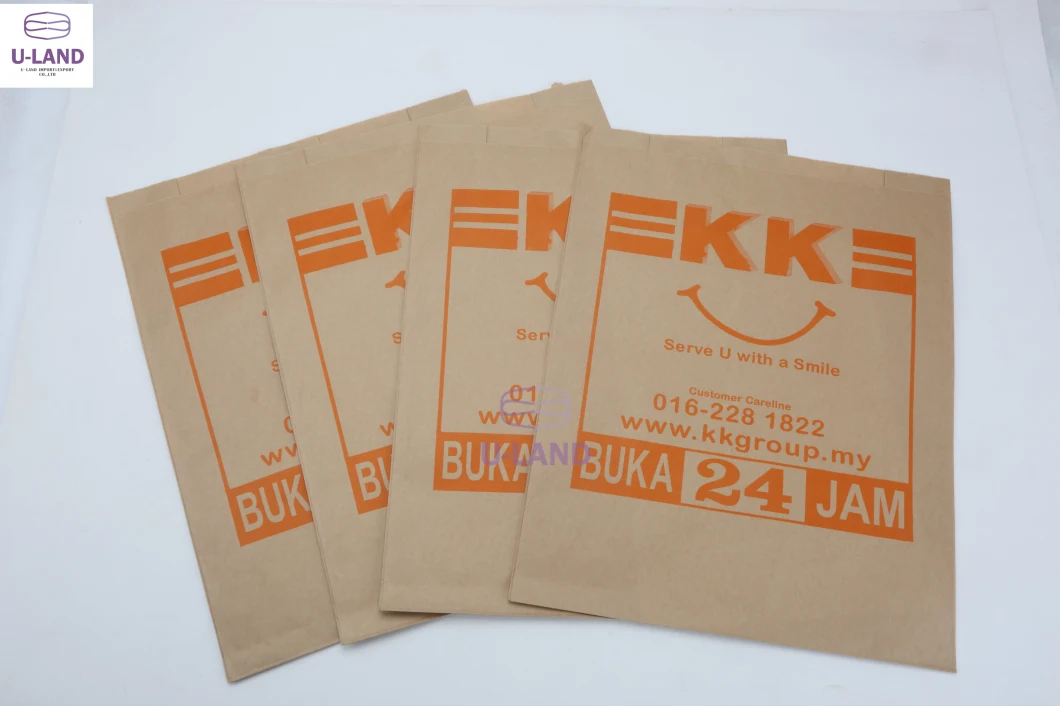 Custom Printed Potato Chip Bags Waterproof Fast Food Take Away Paper Bags