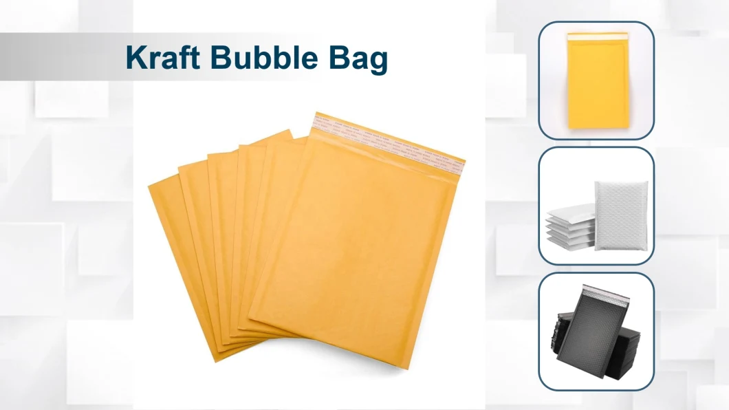 Custom Logo Brown Paper Self-Seal Shipping Mailing Bags Biodegradable Express Mailer Kraft Bubble Bags