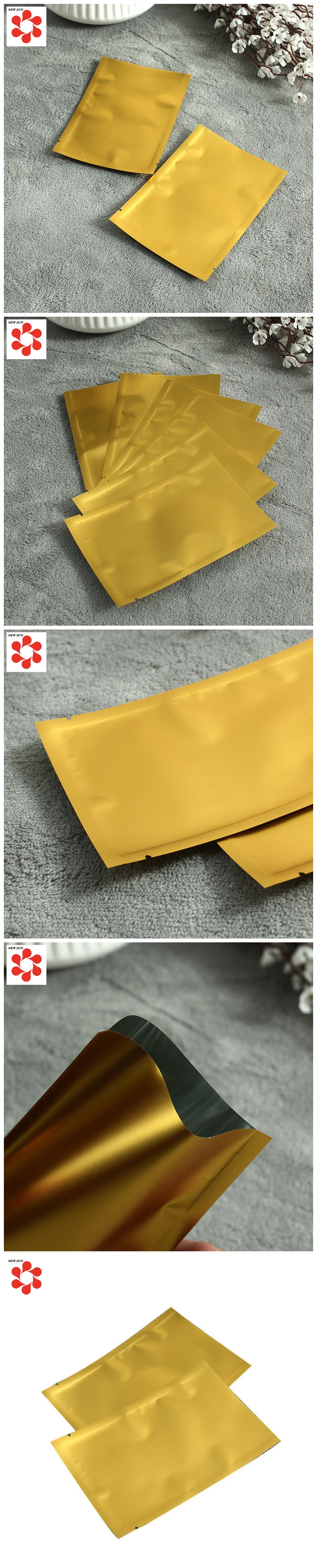 Custom Siver Golden Aluminum Foil Material Laminated Vacuum Packaging Bags for Dry Bean Rice Packaging