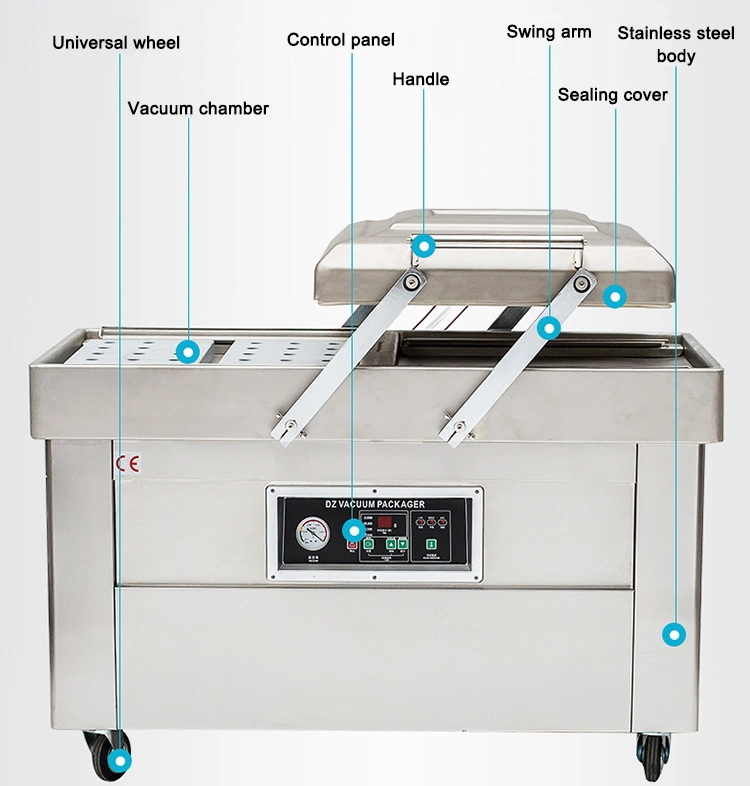 High Quality Two Chamber, Vacuum Packaging/Stainless Steel Plastic Bag Vacuum Sealer Machine