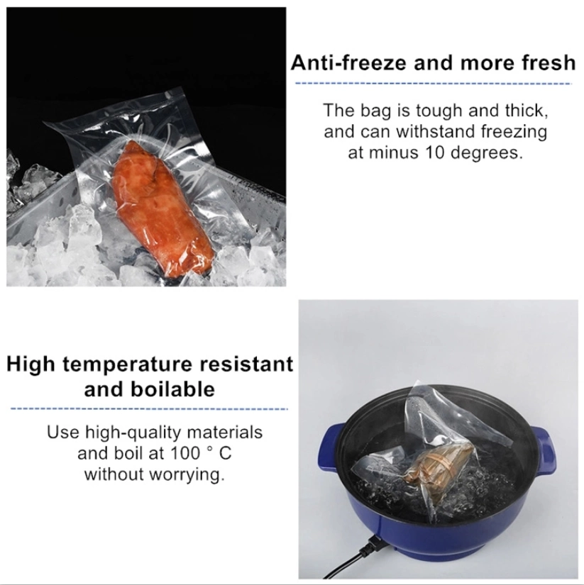 Custom Heat Sealing Transparent Plastic Vacuum Packaging Bag for Seafood