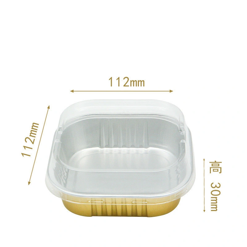 Aluminum Foil Tableware Gold Tin Foil Box Sealed Sealing Lunch Box Disposable Takeaway Packaging