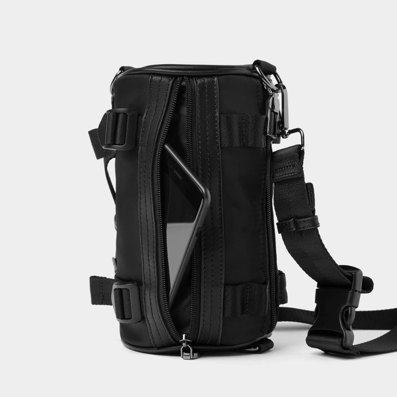 Men's Bag Black Messenger Bag Bucket Bag Durable Shoulder Bag