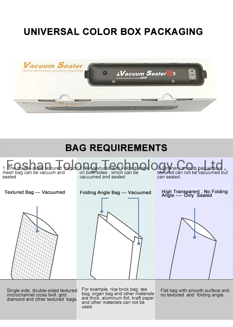 Vacuum Sealer Sealing Machine Packing Machine Packaging Food Saver Automatic Cutting Vacuum Bag 10PCS for Free