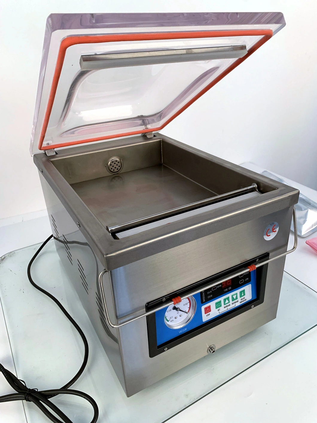 Automatic Sealing Machine Bag Food Meat Fish Rice Fruit Vegetable Single Chamber Vacuum Sealer