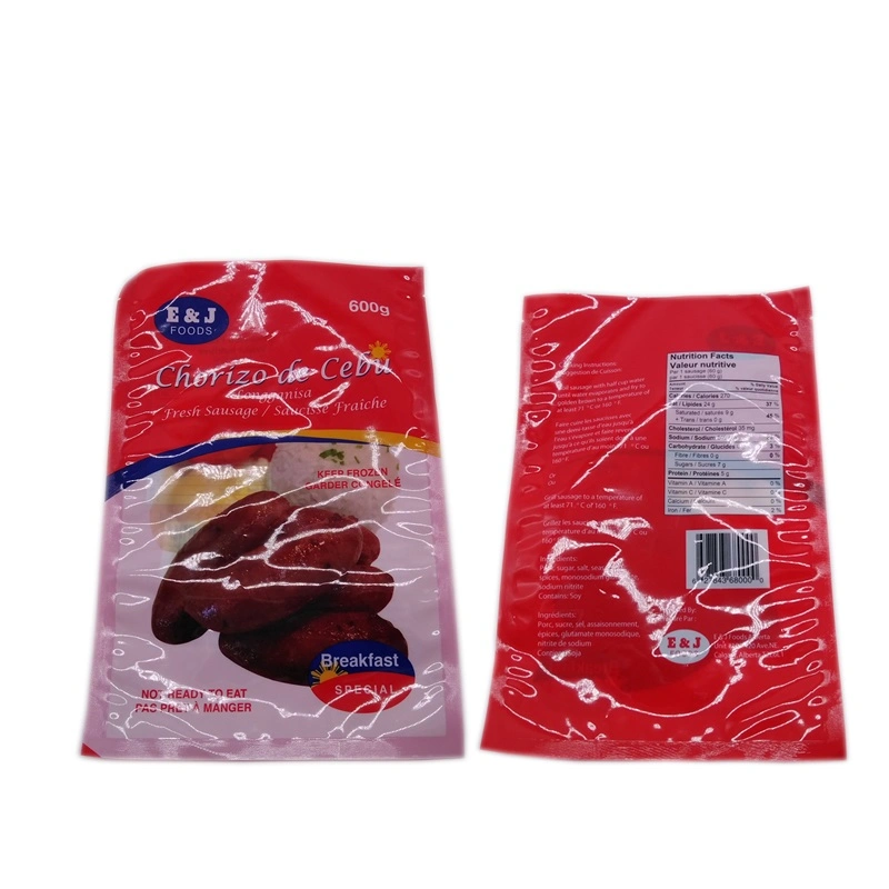 MOQ 2000 Custom Plastic Vacuum Bag Sea Food Sachet Frozen Food Packaging Bags