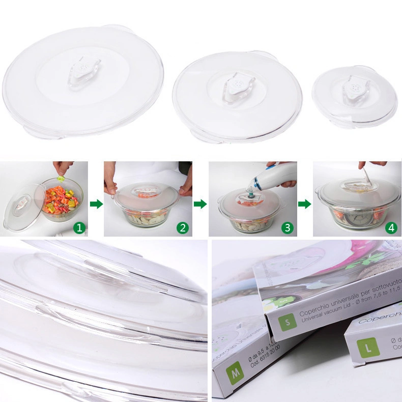 BPA Free ABS+Silicone Vacuum Freshness Stretch Universal Kitchenware Covers Lids