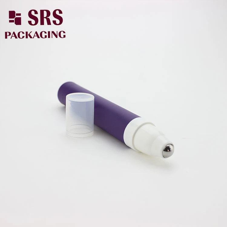Airless Eye Gel Container 15ml Purple Plastic Roll on Bottle