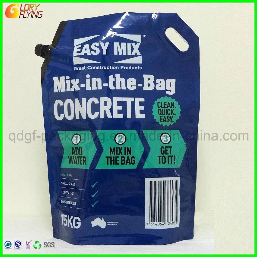 Large Plastic Bag with Heating Spout and Plastic Handle Pouch with Perfect Printing