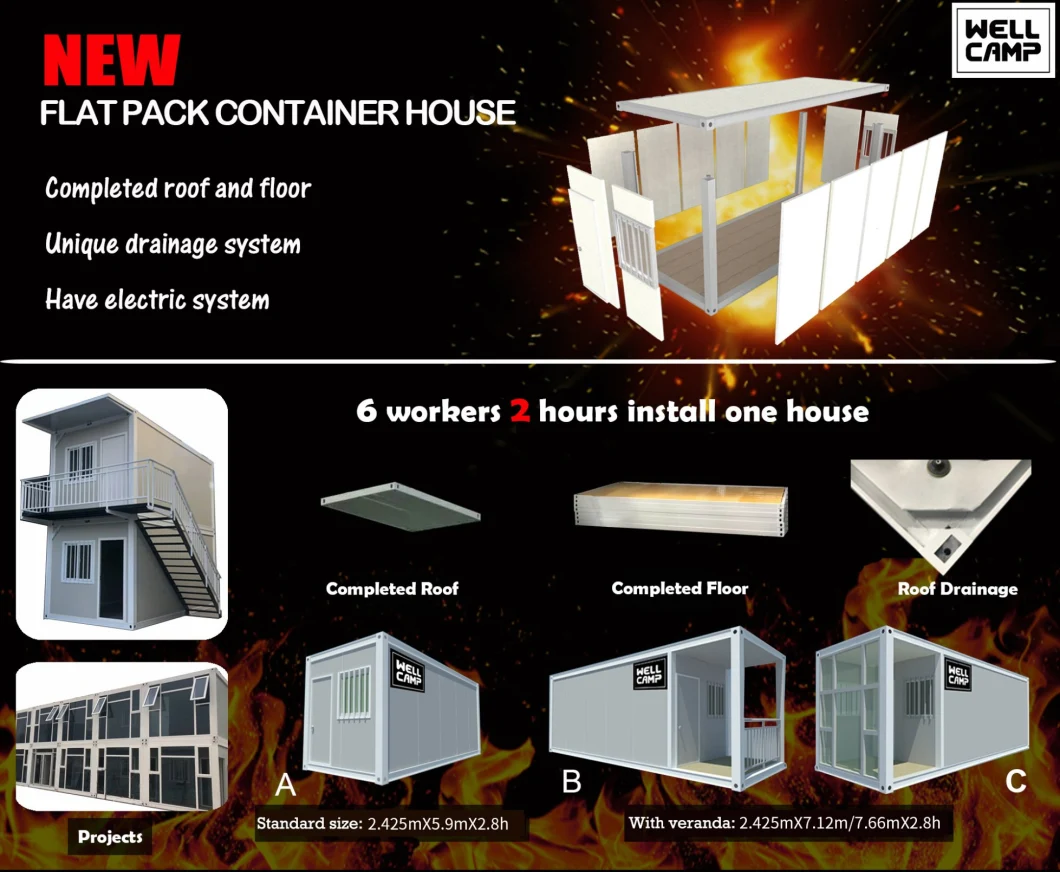 Modern Container House /Foldable Container Homes Flat Pack Container