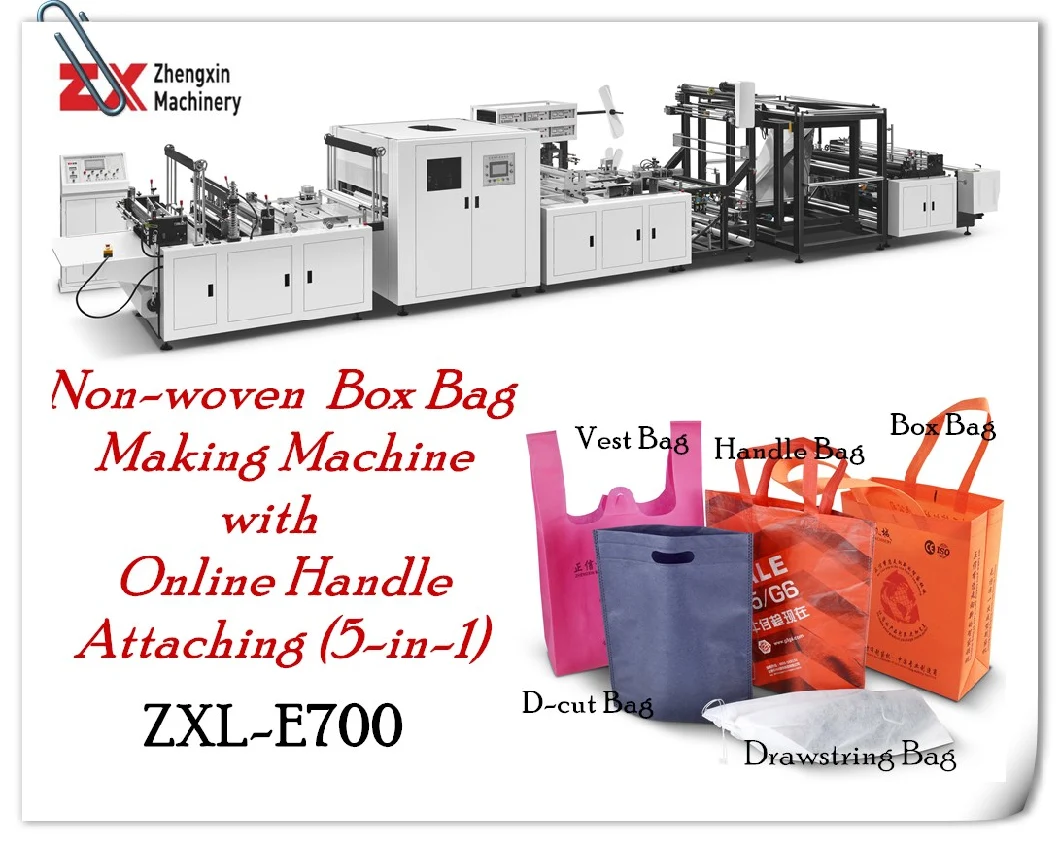 2018 Hot Selling Automatic Nonwoven Handle Flat Bag Cubic Bag Box Bag Making Machine