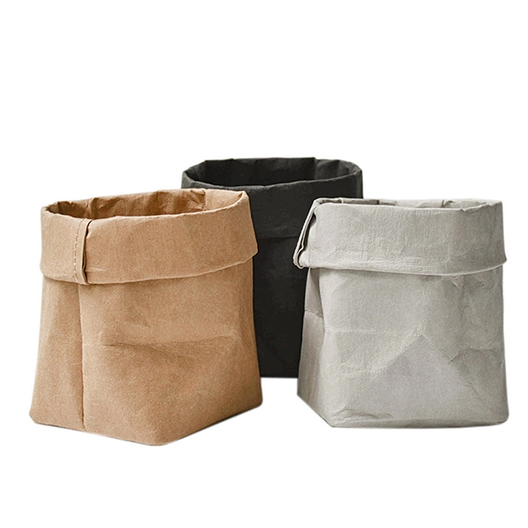 Eco-Friendly Kraft Paper Bag Storage Bag Food Washable Paper Bag