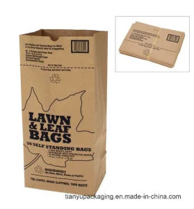 Eco-Friendly Leaf Trash Kraft Paper Bag Lawn and Leaf Paper Bag, Refuse / Garbage Bag