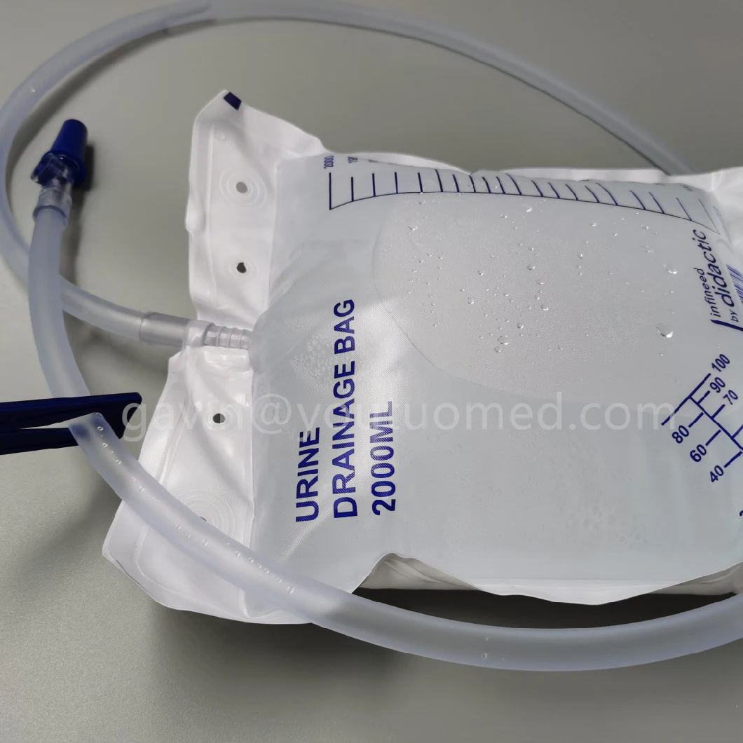 2000ml Cross Valve Disposable Urinary Bag Urine Drainage Bag with T-Valve