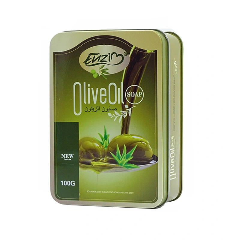 100g Iron Box Olive Oil Anti-Aging Handmade Soap Face Skin Care Soap