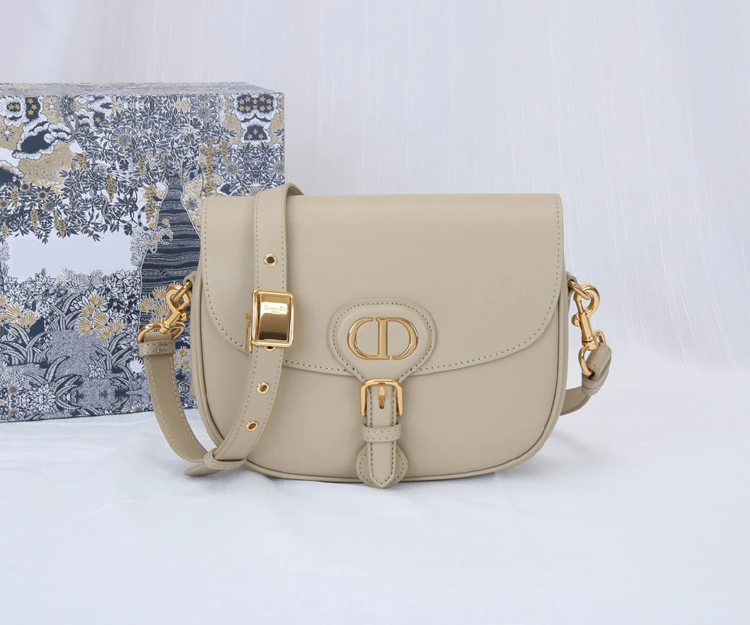 1: 1 High Quality Luxury Medium Bobby Bag Gray Box Calfskin Handbag Women Crossbody Bags
