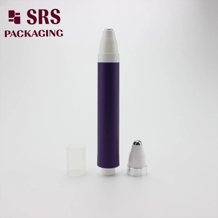 Airless Eye Gel Container 15ml Purple Plastic Roll on Bottle