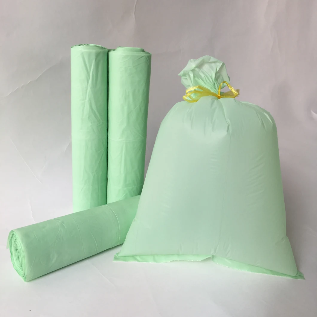 Bio-Based Compostable Corn Starch T-Shirt Flat Top Bag Garbage Bag Waste Bag