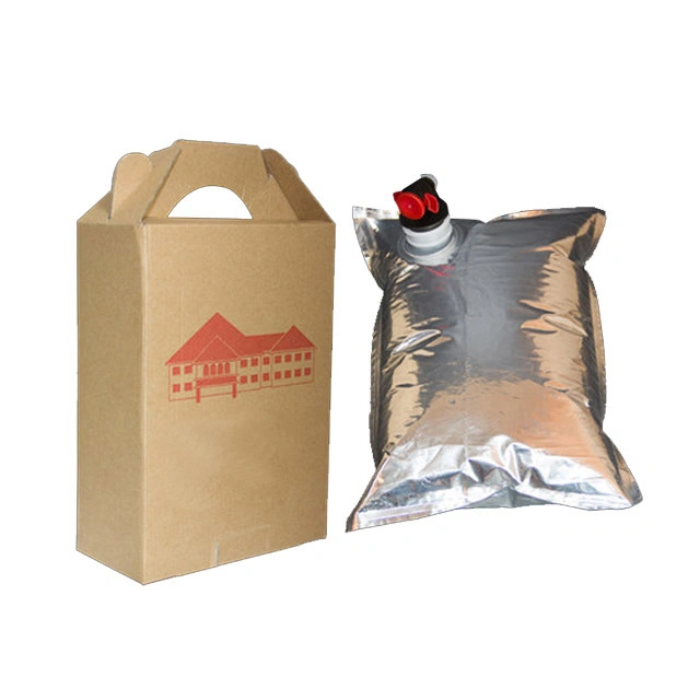 Aluminum Foil Liquid Juice Red Wine Pouches with Valve 1L 3L 5L 10L Packaging Spout Bag in Box