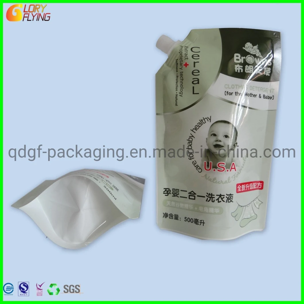 Large Plastic Bag with Heating Spout and Plastic Handle Pouch with Perfect Printing