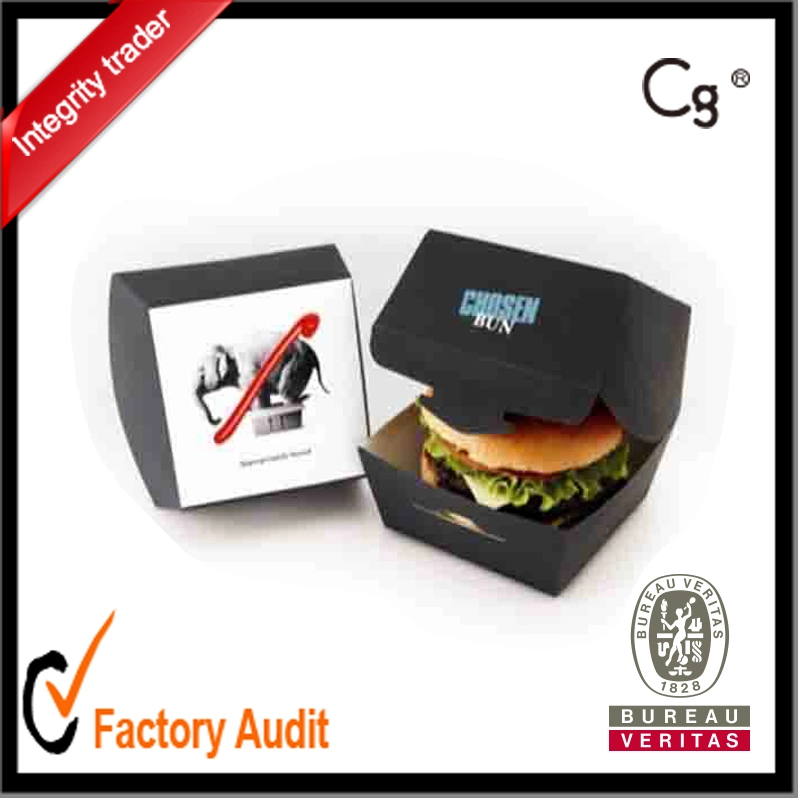 Disposable Customized Paper Burger Box/Burger Packaging Box/Food Packaging Box, Hamburger Box