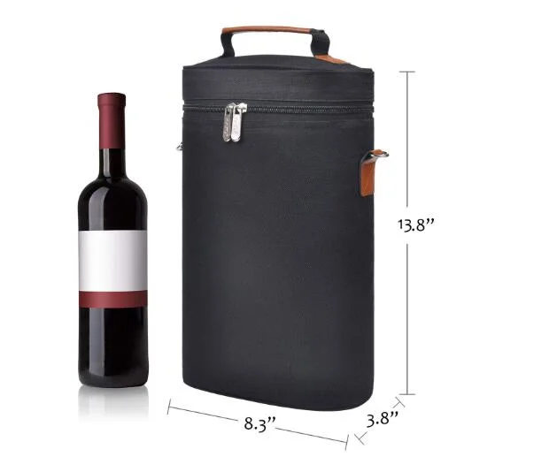 2 Bottle Wine Carrier Bag Tote Insulated Champagne Tote Bag Waterproof Picnic Box Wine Cooler Bag