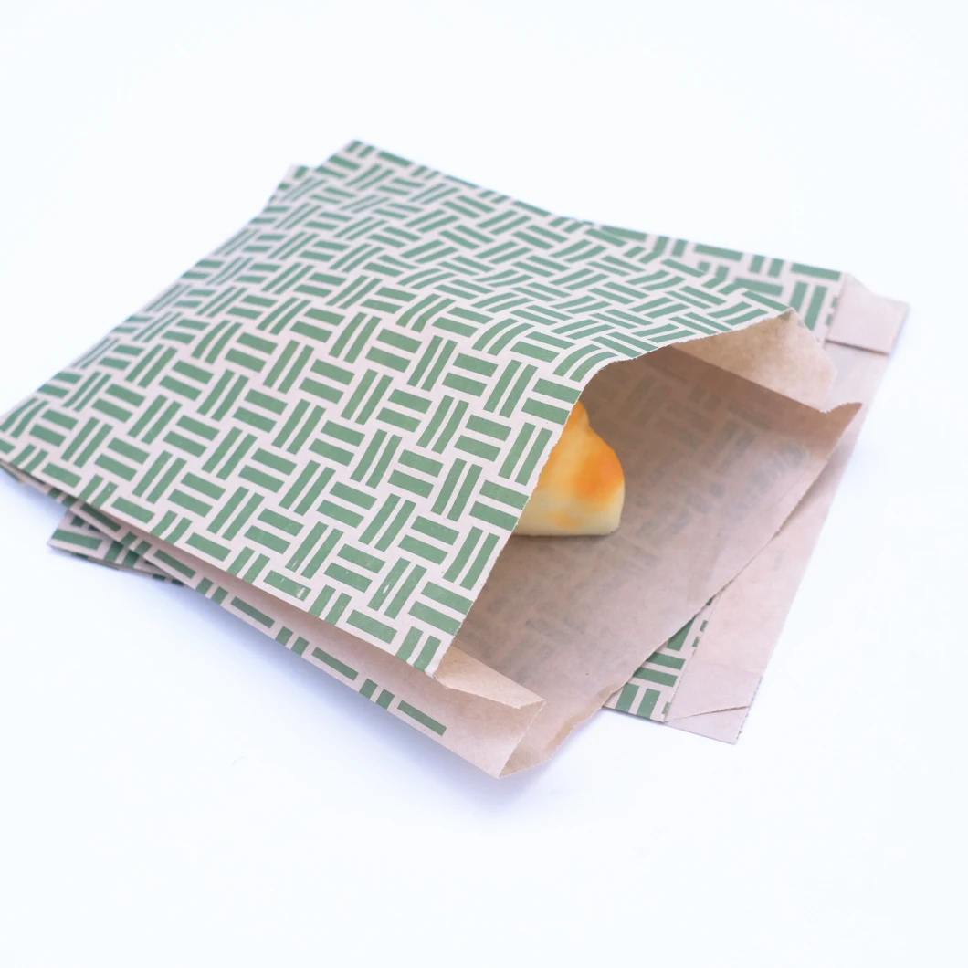 Thick Recyclable Food Grade Brown Paper Bag Self Sealing Food Bag