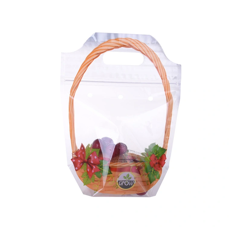 Recyclable Bag Transparent Plastic Fruit Packaging Zip Lock Bag with Hang Hole