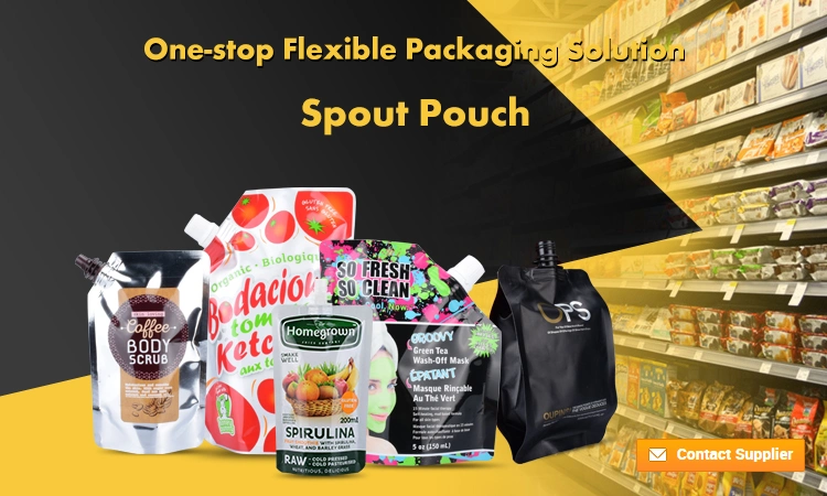 Food Plastic Snack Nut Spout Pouch Cosmetic Beverage Bag Stand up Packaging Pouch Bag