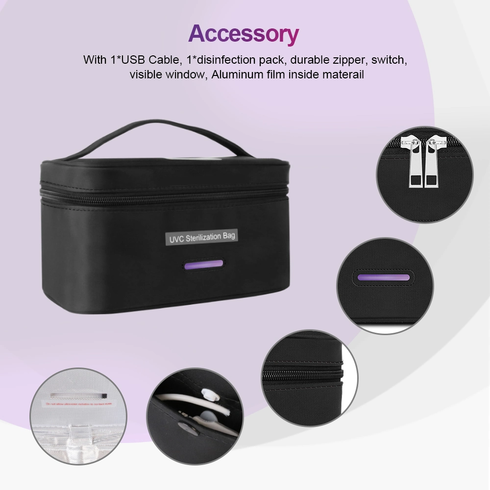 UVC Sterilizer Bag Portablesterilizing Box USB Rechargeable LED UV Disinfection Bag