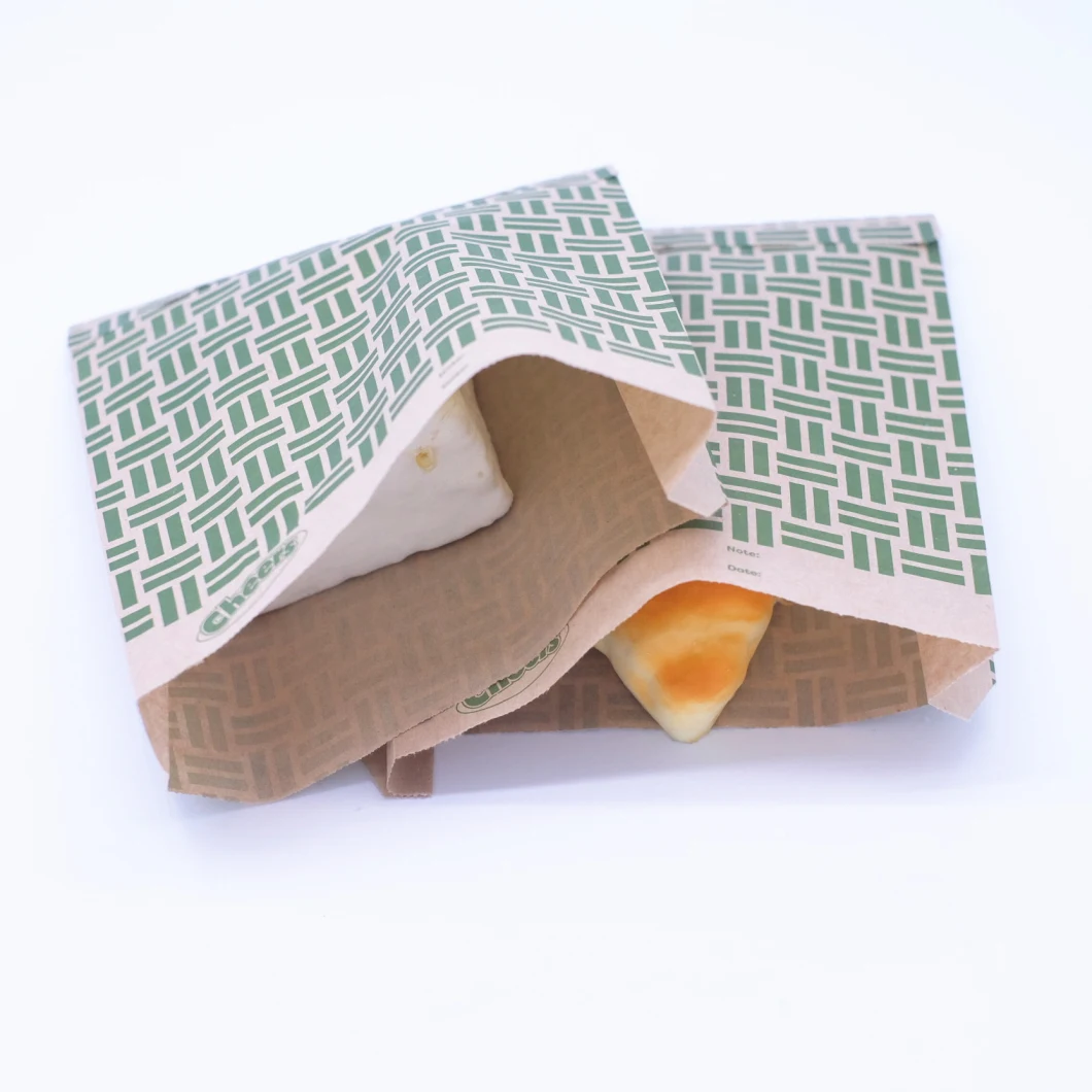 Thick Recyclable Food Grade Brown Paper Bag Self Sealing Food Bag