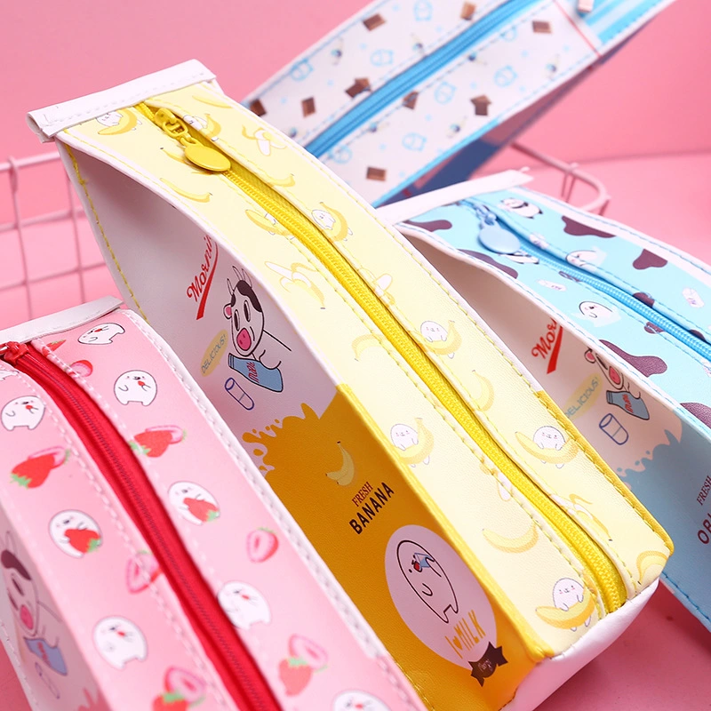 Cartoon Milk Box Pen Bag Cute Korean Creative Large Capacity Pupil Stationery Box Female Contracted Pen Box