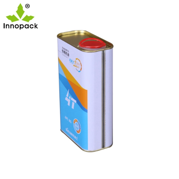 1L Square Oil Tin Can with Squeeze Lid (synthetic motor oil)