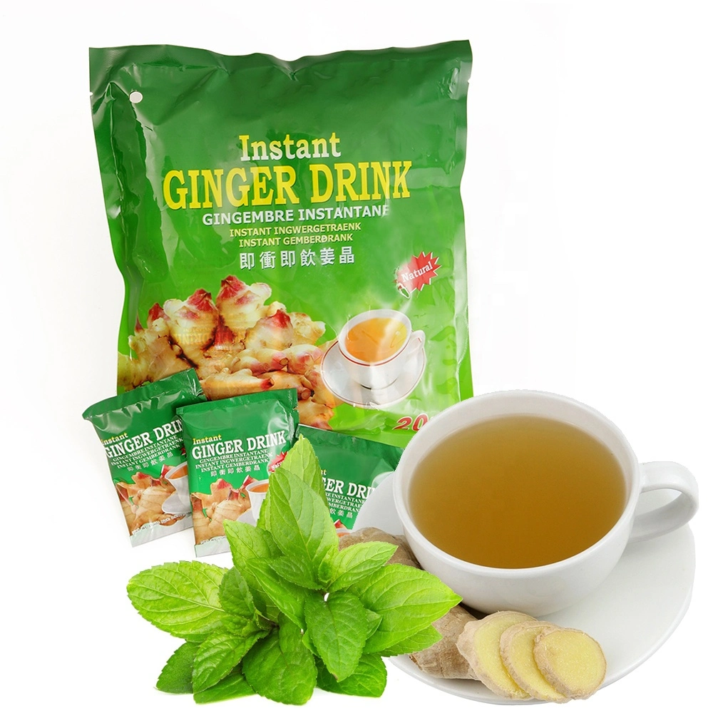 Instant Herbal Honey Ginger Tea Granules Drink Bag Tea Ginger Honey with Mint