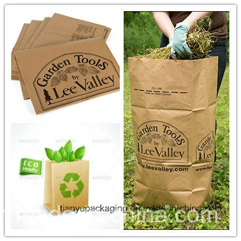 Eco-Friendly Leaf Trash Kraft Paper Bag Lawn and Leaf Paper Bag, Refuse / Garbage Bag