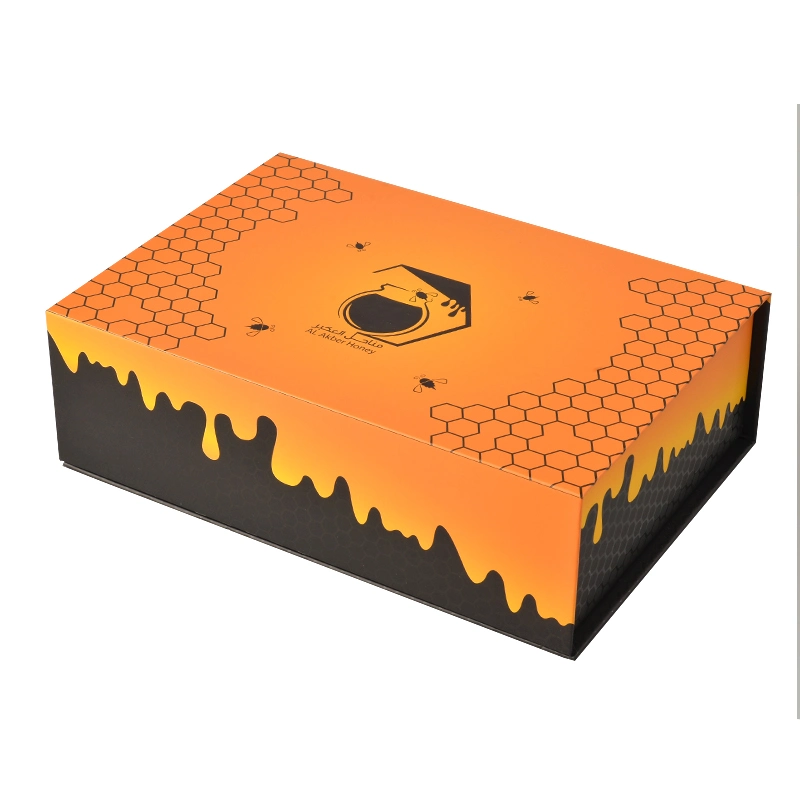 Luxury Magnetic Cardboard Packaging Box Custom Logo Printing Honey Paper Gift Box