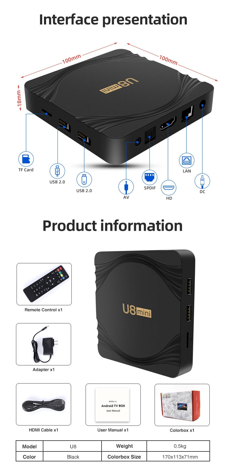 2020 Year TV Box Android 10 2/16 GB Android TV Box 10 with Remote